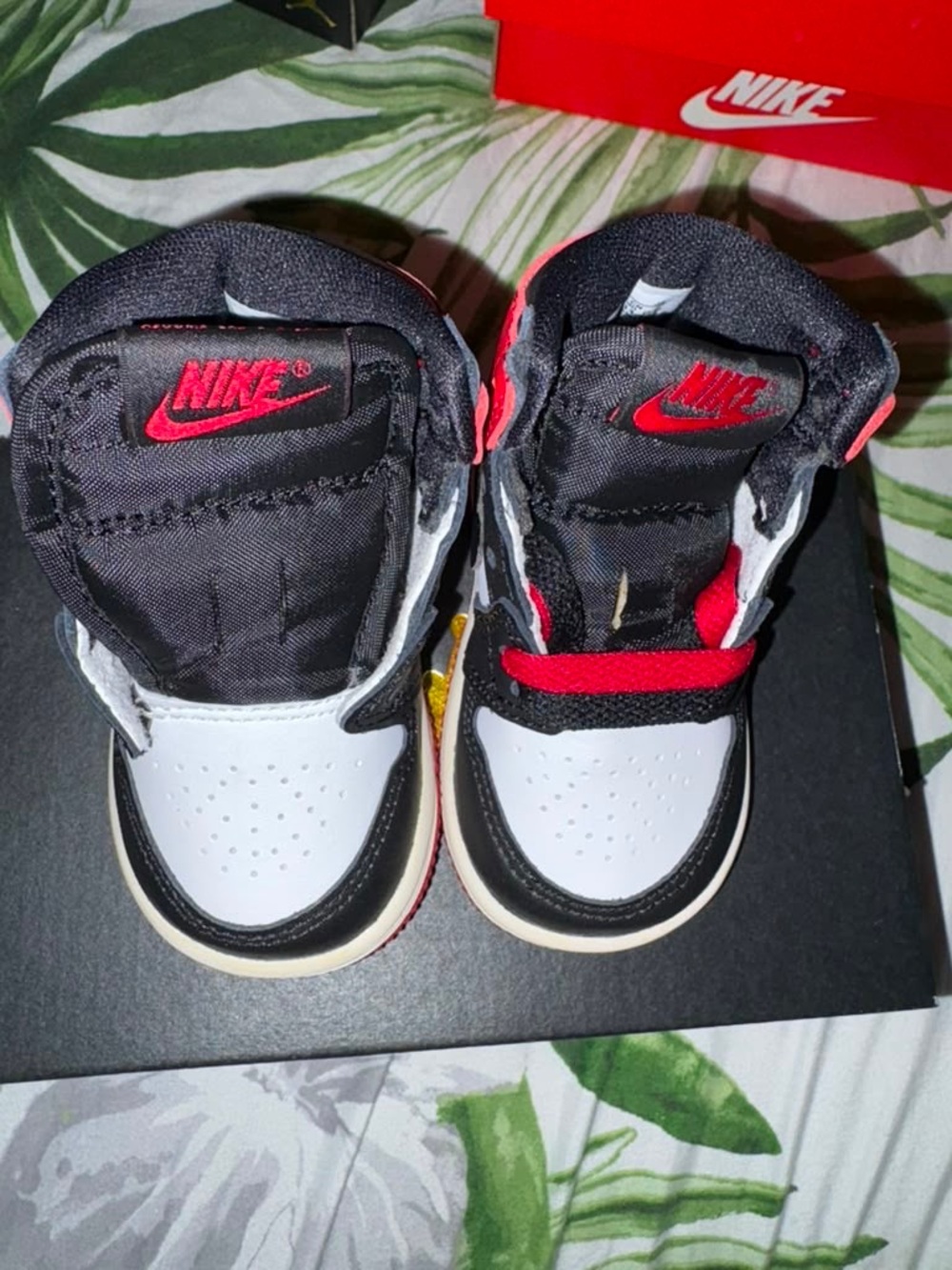 Nike Kids Black, White & Red High-Top Sneakers
